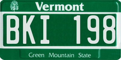 VT license plate BKI198