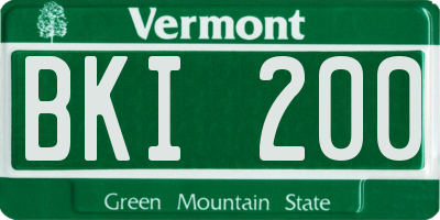 VT license plate BKI200