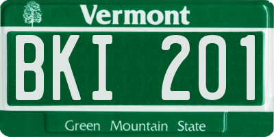 VT license plate BKI201