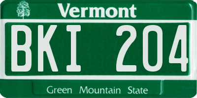 VT license plate BKI204
