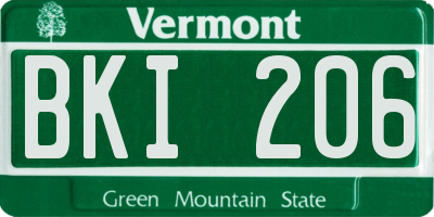 VT license plate BKI206