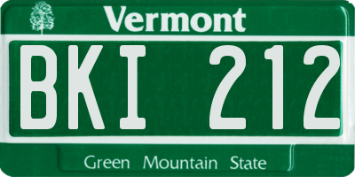 VT license plate BKI212