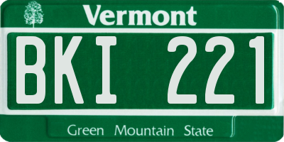 VT license plate BKI221
