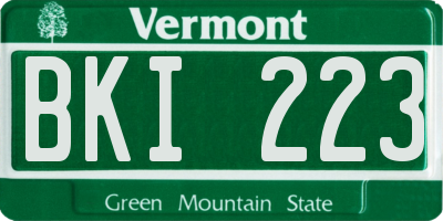 VT license plate BKI223