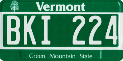 VT license plate BKI224