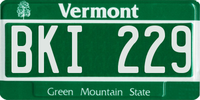 VT license plate BKI229