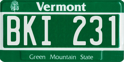 VT license plate BKI231