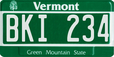 VT license plate BKI234