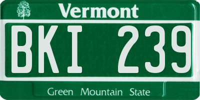 VT license plate BKI239
