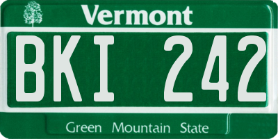 VT license plate BKI242