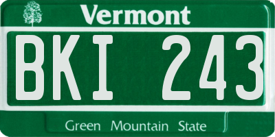 VT license plate BKI243