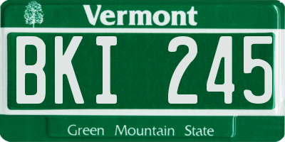 VT license plate BKI245