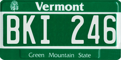 VT license plate BKI246