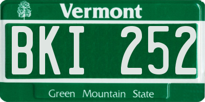 VT license plate BKI252
