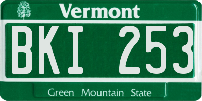 VT license plate BKI253