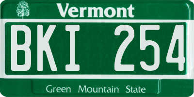 VT license plate BKI254