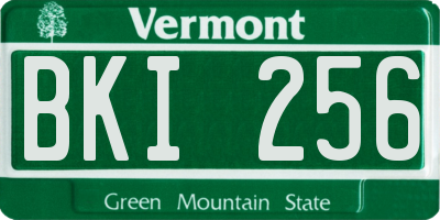 VT license plate BKI256