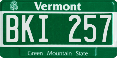 VT license plate BKI257