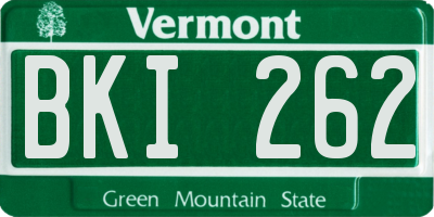 VT license plate BKI262