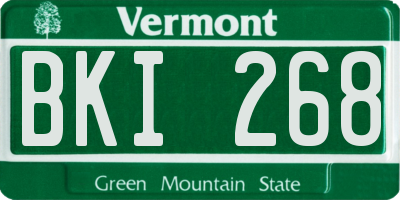 VT license plate BKI268