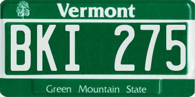VT license plate BKI275