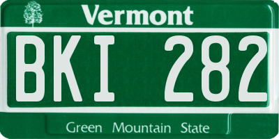 VT license plate BKI282