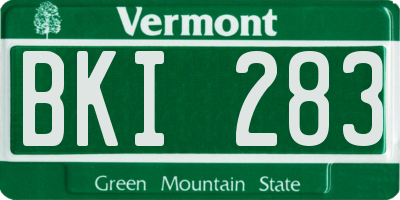 VT license plate BKI283