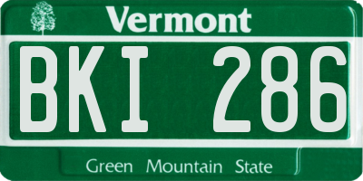 VT license plate BKI286
