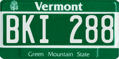 VT license plate BKI288
