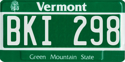 VT license plate BKI298