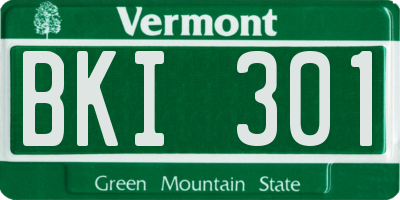 VT license plate BKI301