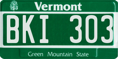 VT license plate BKI303