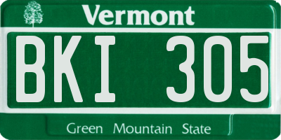 VT license plate BKI305