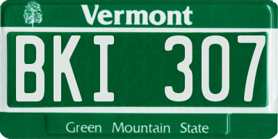 VT license plate BKI307