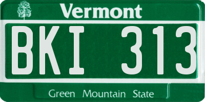 VT license plate BKI313