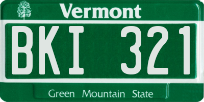 VT license plate BKI321