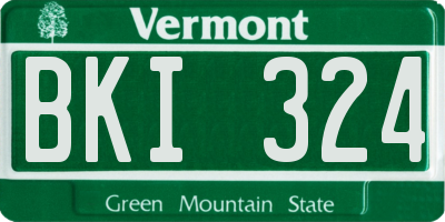 VT license plate BKI324