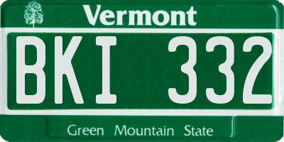 VT license plate BKI332