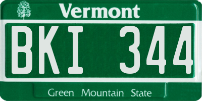 VT license plate BKI344