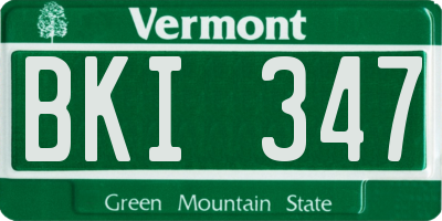 VT license plate BKI347