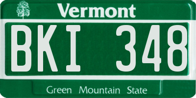 VT license plate BKI348