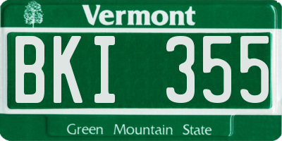 VT license plate BKI355