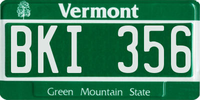 VT license plate BKI356