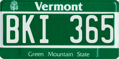 VT license plate BKI365