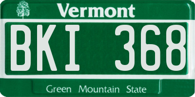 VT license plate BKI368