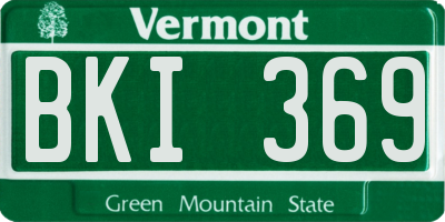 VT license plate BKI369