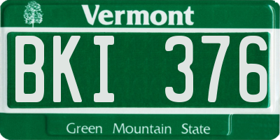 VT license plate BKI376
