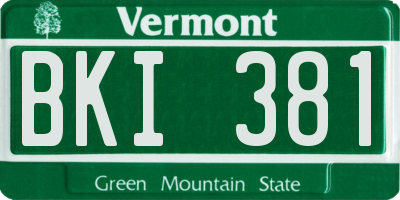 VT license plate BKI381