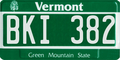 VT license plate BKI382