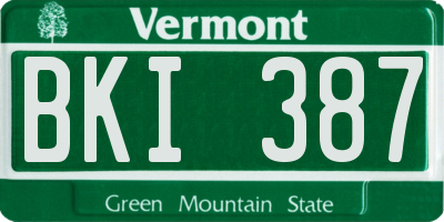 VT license plate BKI387